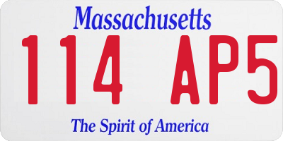 MA license plate 114AP5