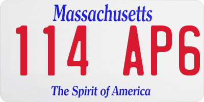 MA license plate 114AP6