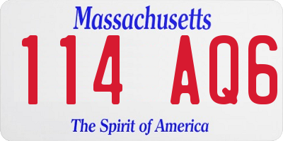 MA license plate 114AQ6