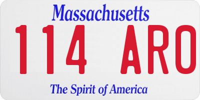 MA license plate 114AR0