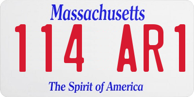 MA license plate 114AR1