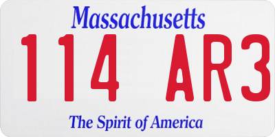 MA license plate 114AR3