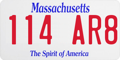 MA license plate 114AR8