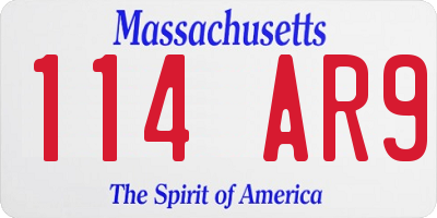 MA license plate 114AR9