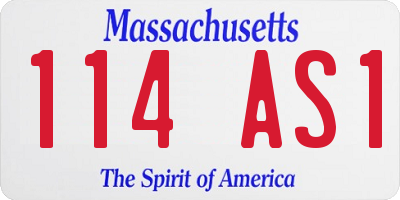 MA license plate 114AS1