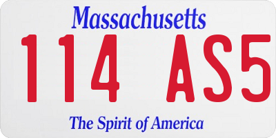 MA license plate 114AS5
