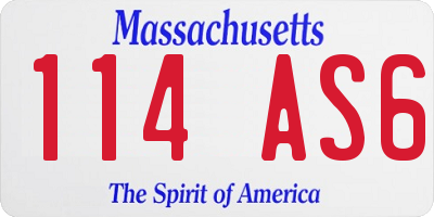 MA license plate 114AS6