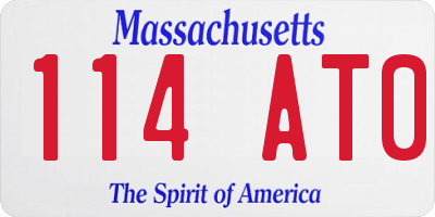 MA license plate 114AT0
