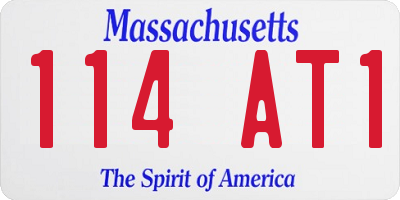 MA license plate 114AT1