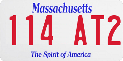MA license plate 114AT2