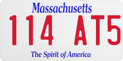 MA license plate 114AT5