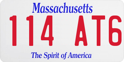 MA license plate 114AT6