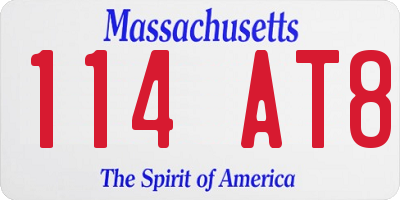 MA license plate 114AT8