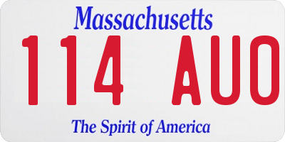 MA license plate 114AU0
