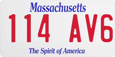 MA license plate 114AV6
