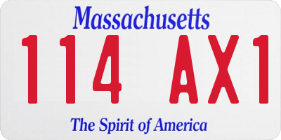 MA license plate 114AX1
