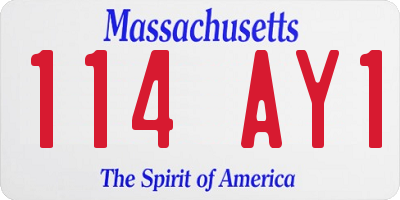 MA license plate 114AY1