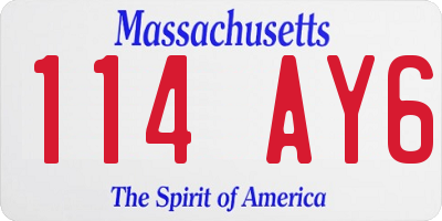 MA license plate 114AY6