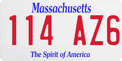 MA license plate 114AZ6