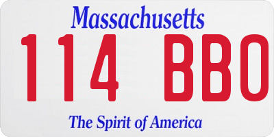 MA license plate 114BB0
