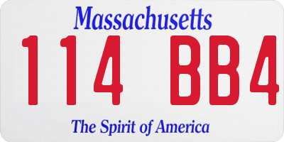 MA license plate 114BB4