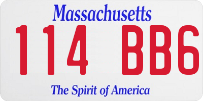 MA license plate 114BB6
