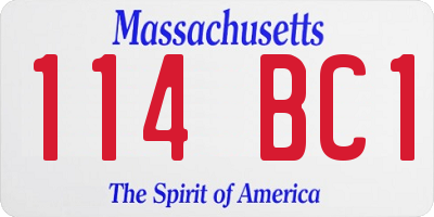 MA license plate 114BC1