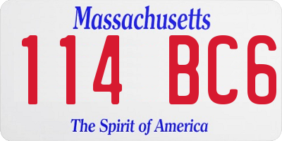 MA license plate 114BC6