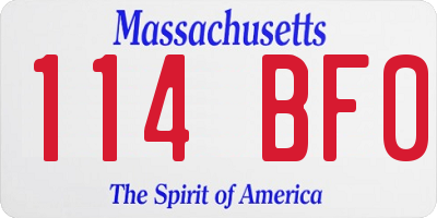 MA license plate 114BF0