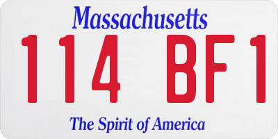 MA license plate 114BF1