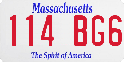 MA license plate 114BG6