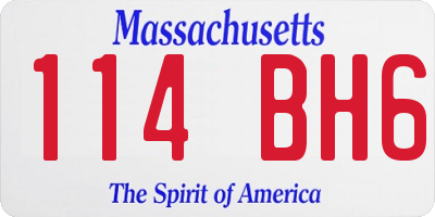 MA license plate 114BH6