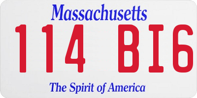 MA license plate 114BI6