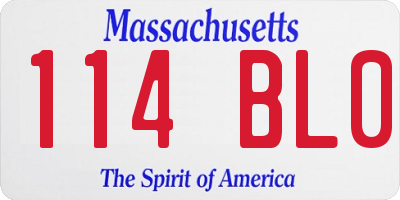 MA license plate 114BL0