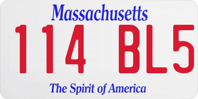 MA license plate 114BL5