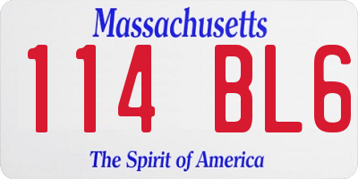 MA license plate 114BL6