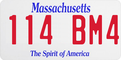 MA license plate 114BM4