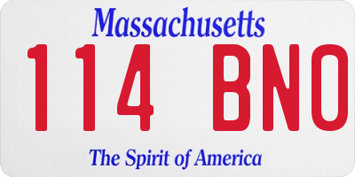 MA license plate 114BN0