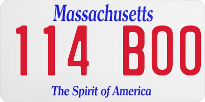 MA license plate 114BO0