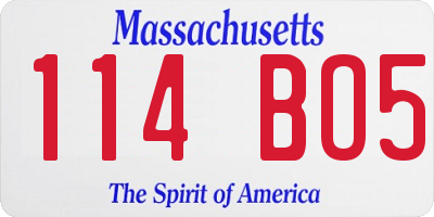 MA license plate 114BO5