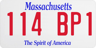 MA license plate 114BP1