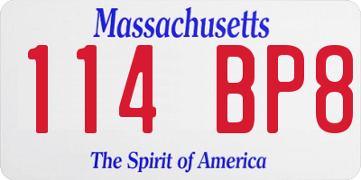MA license plate 114BP8