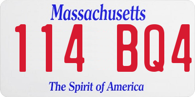 MA license plate 114BQ4