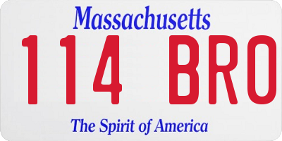 MA license plate 114BR0
