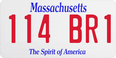 MA license plate 114BR1