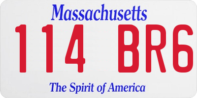 MA license plate 114BR6