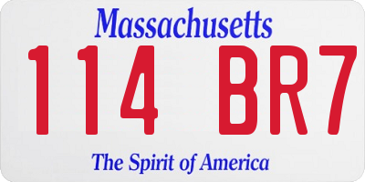 MA license plate 114BR7