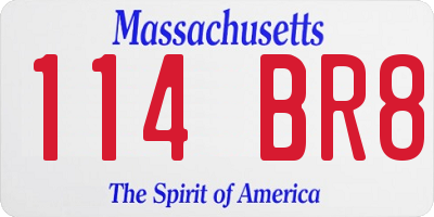 MA license plate 114BR8