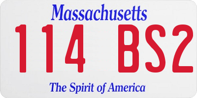 MA license plate 114BS2