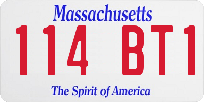 MA license plate 114BT1